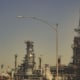 Industrial plant pipework and towers used for VOC exhaust air concentration